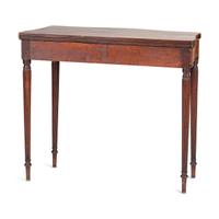 A Federal Inlaid Bird's Eye Maple and Mahogany Serpentine Games Table