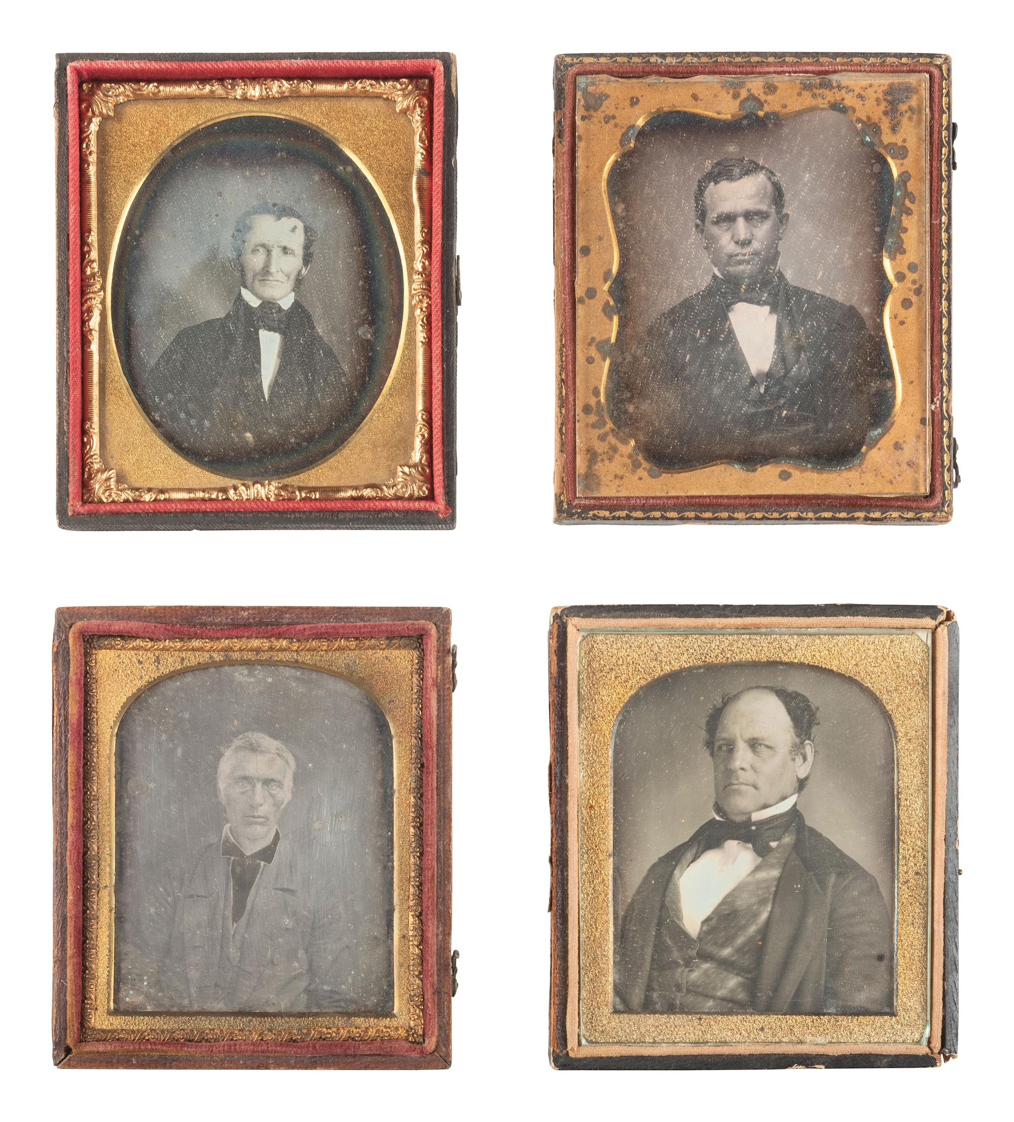 [EARLY PHOTOGRAPHY]. 24 sixth plate daguerreotypes of men of varying ages.