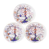 Three Royal Crown Derby Porcelain Chinoiserie Plates