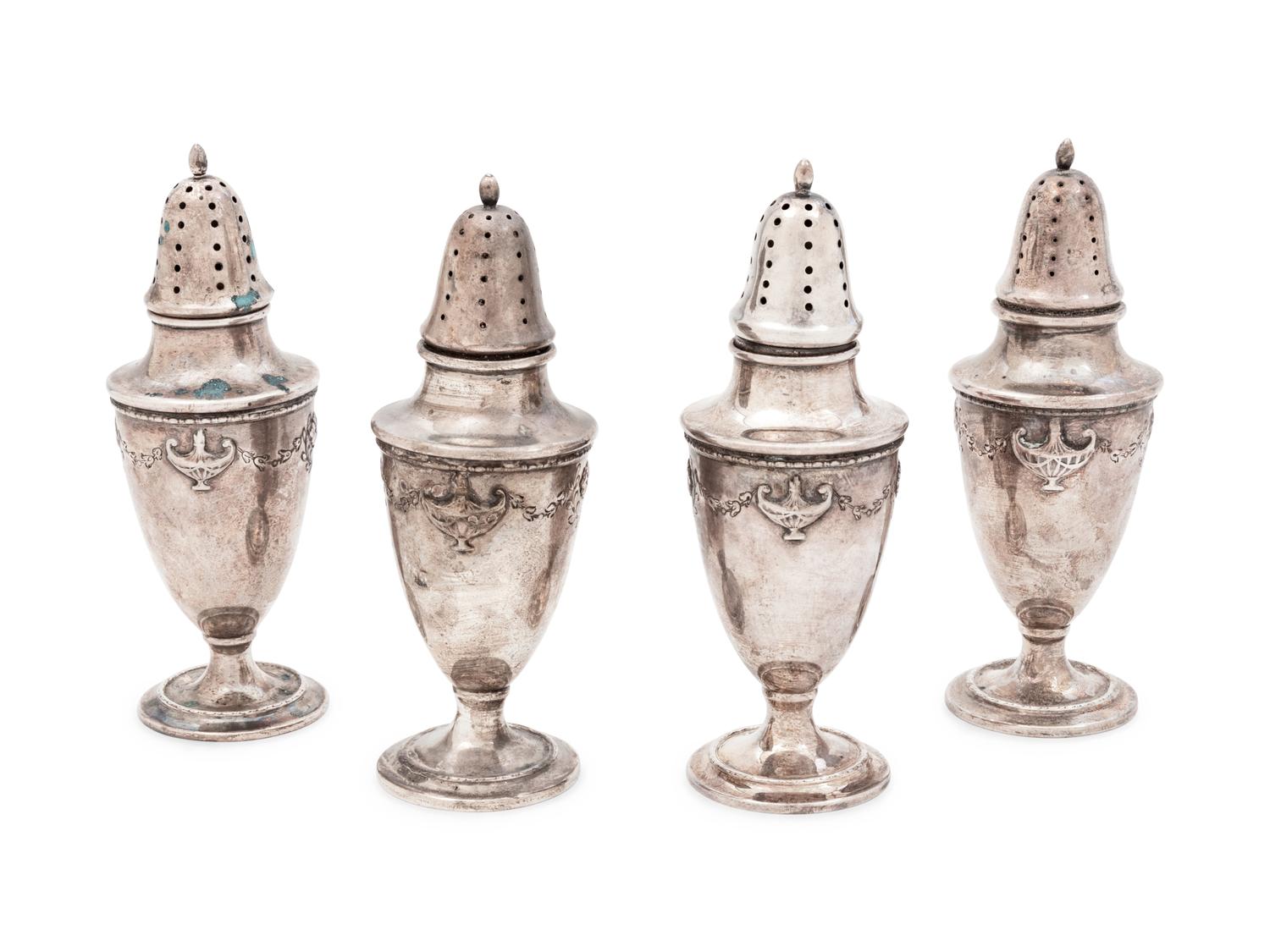 A Set of Four American Silver Casters