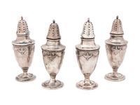 A Set of Four American Silver Casters