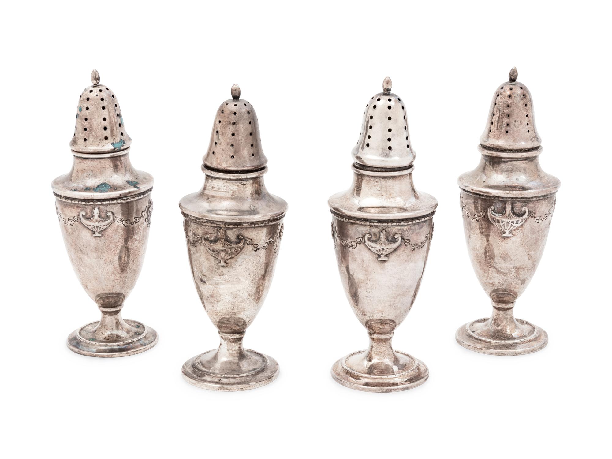 A Set of Four American Silver Casters