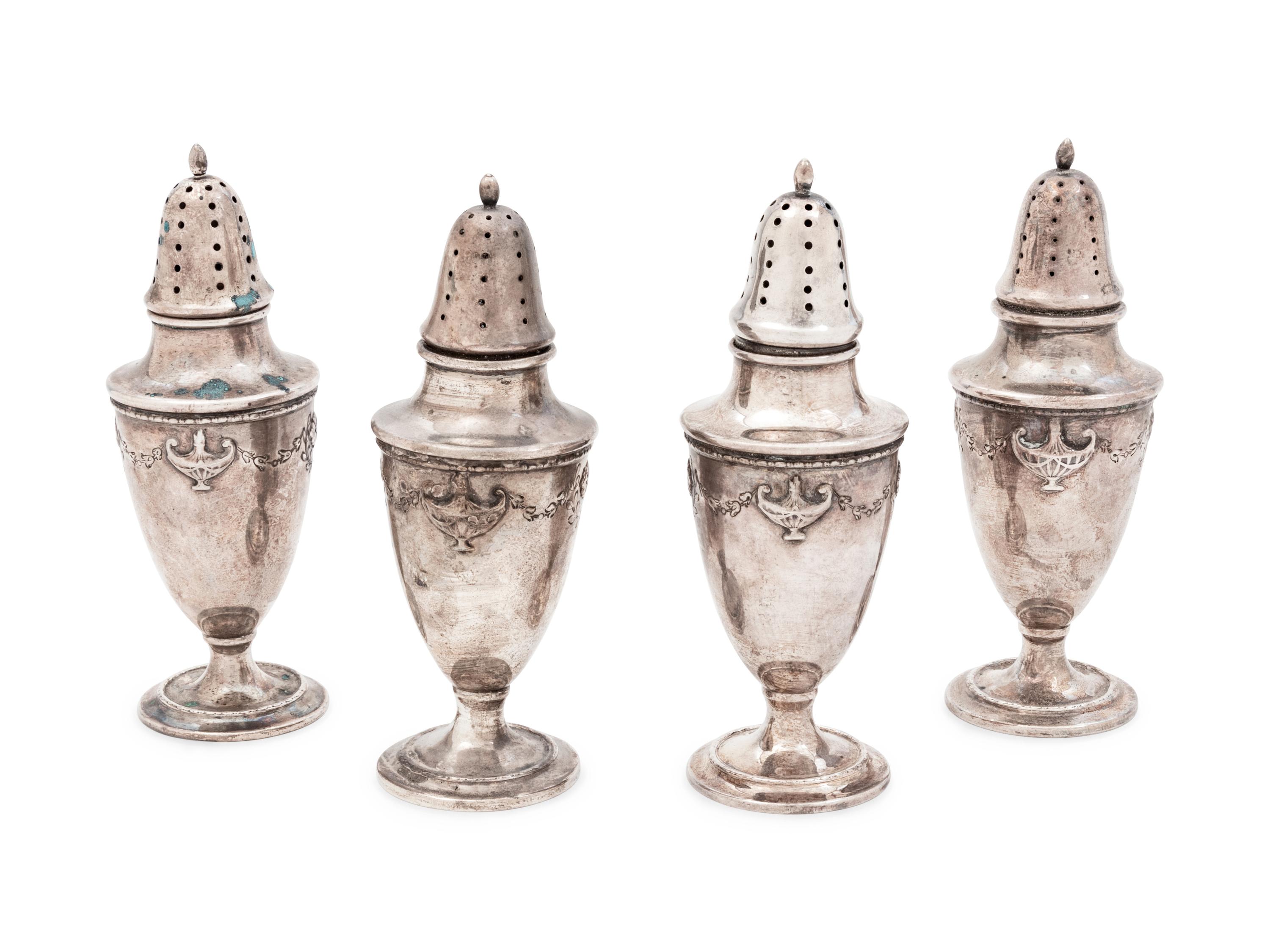A Set of Four American Silver Casters
