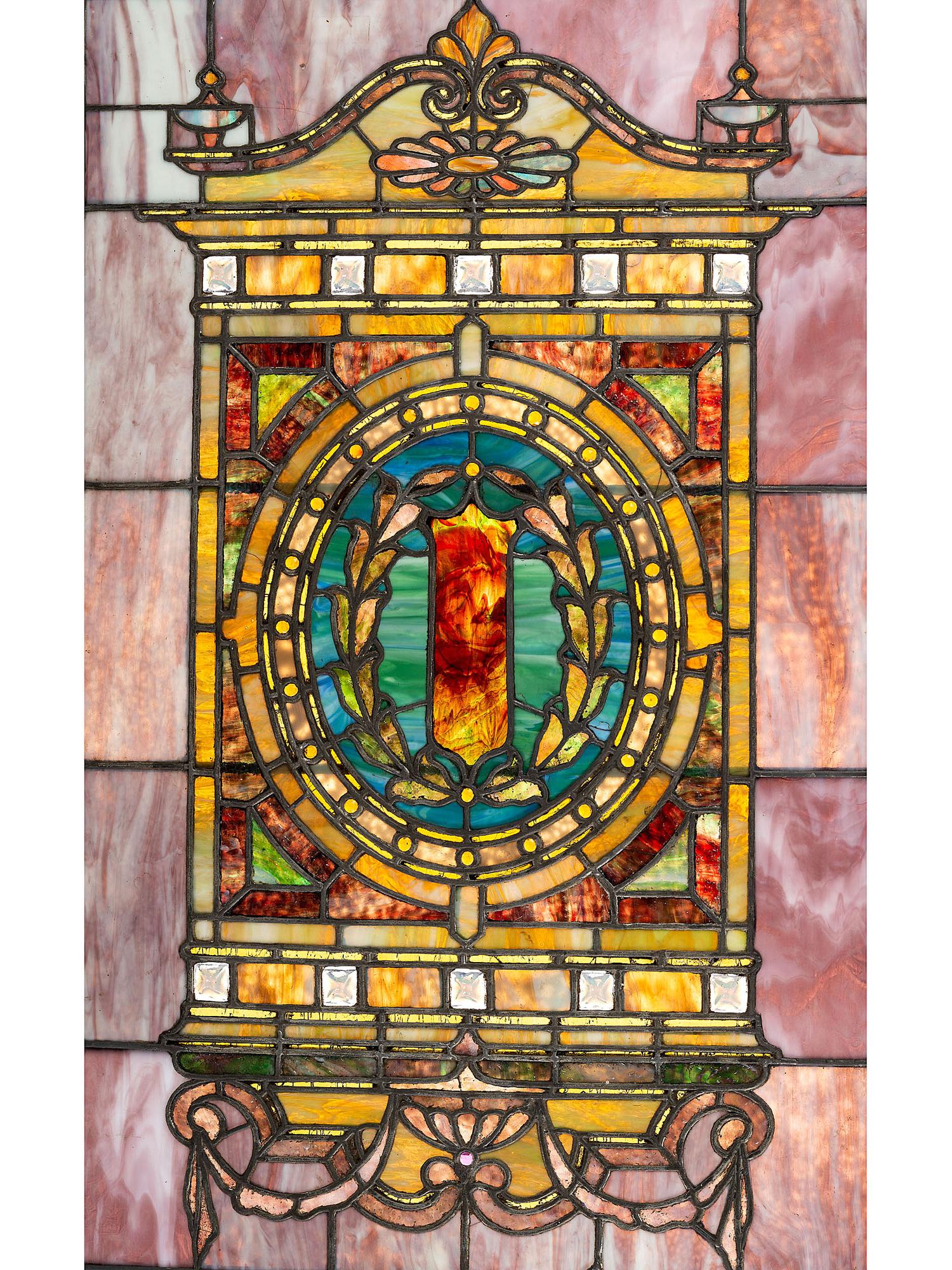 Arts and Crafts Leaded Glass Window, Circa 1900-1915…