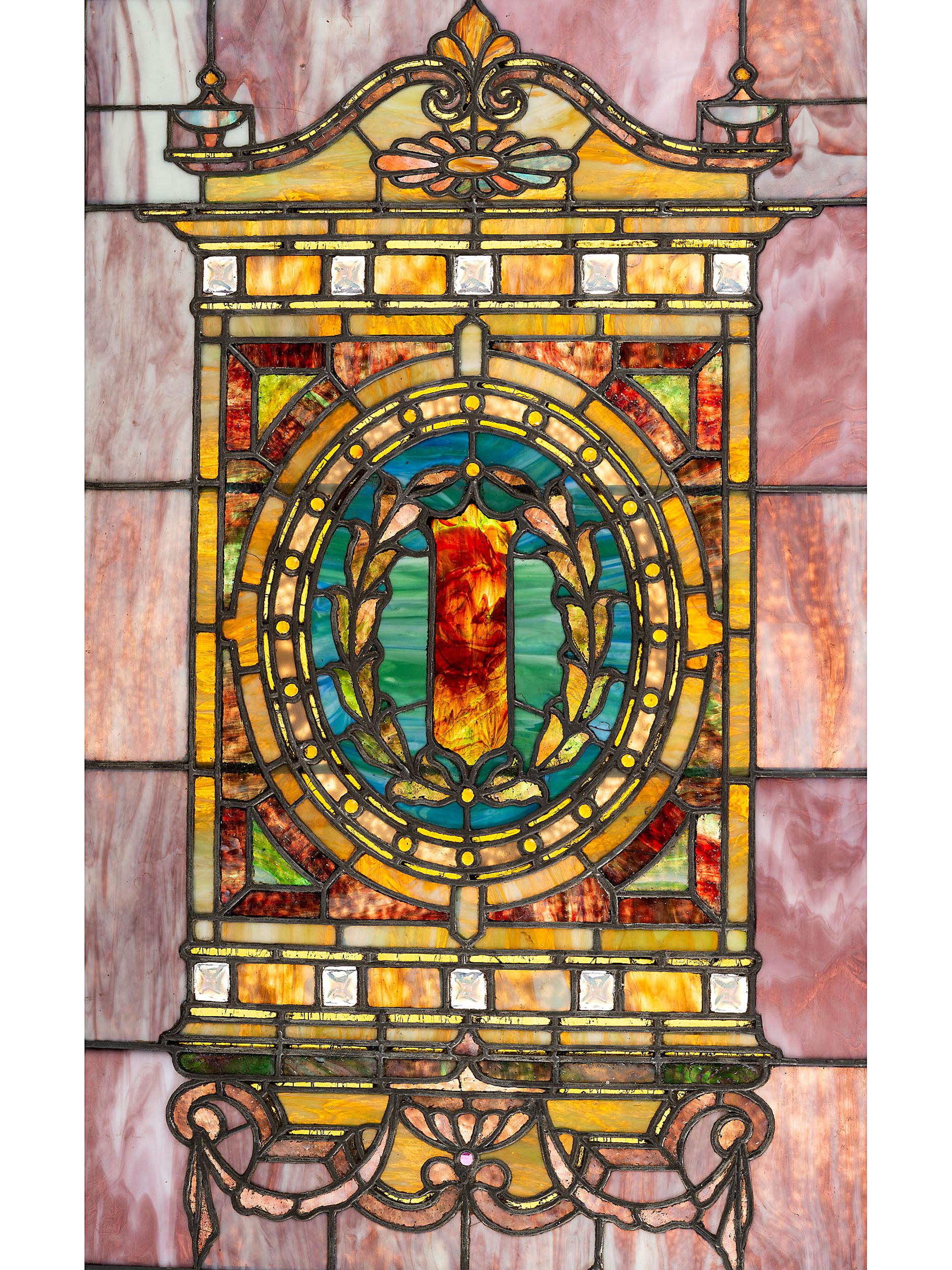 Arts and Crafts Leaded Glass Window, Circa 1900-1915…