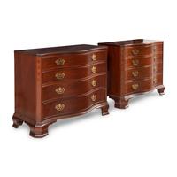 A Pair of George III Style Mahogany Serpentine-Front Chests of Drawers