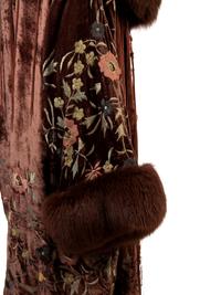 Adrienne Landau Fox-Trimmed Embroidered Coat, 1990-2000s