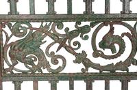 A Pair of French Green-Painted Wrought Iron Gates