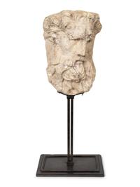 A Faux Limestone Composite Head of Zeus — 2oTH CENTURY