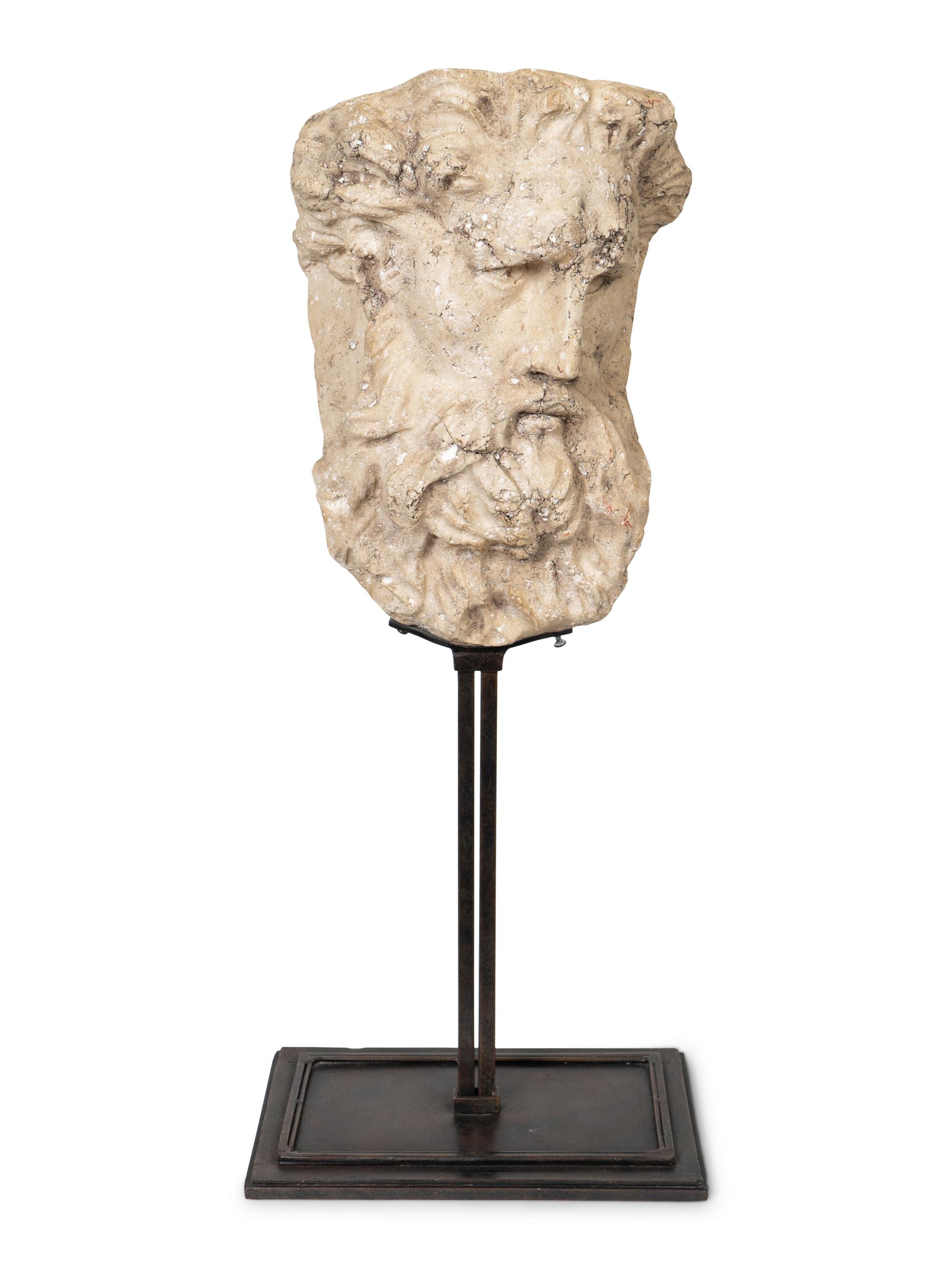 A Faux Limestone Composite Head of Zeus — 2oTH CENTURY