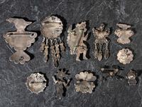 An Assortment of Zuni Mosaic Inlay Pins / Pendants