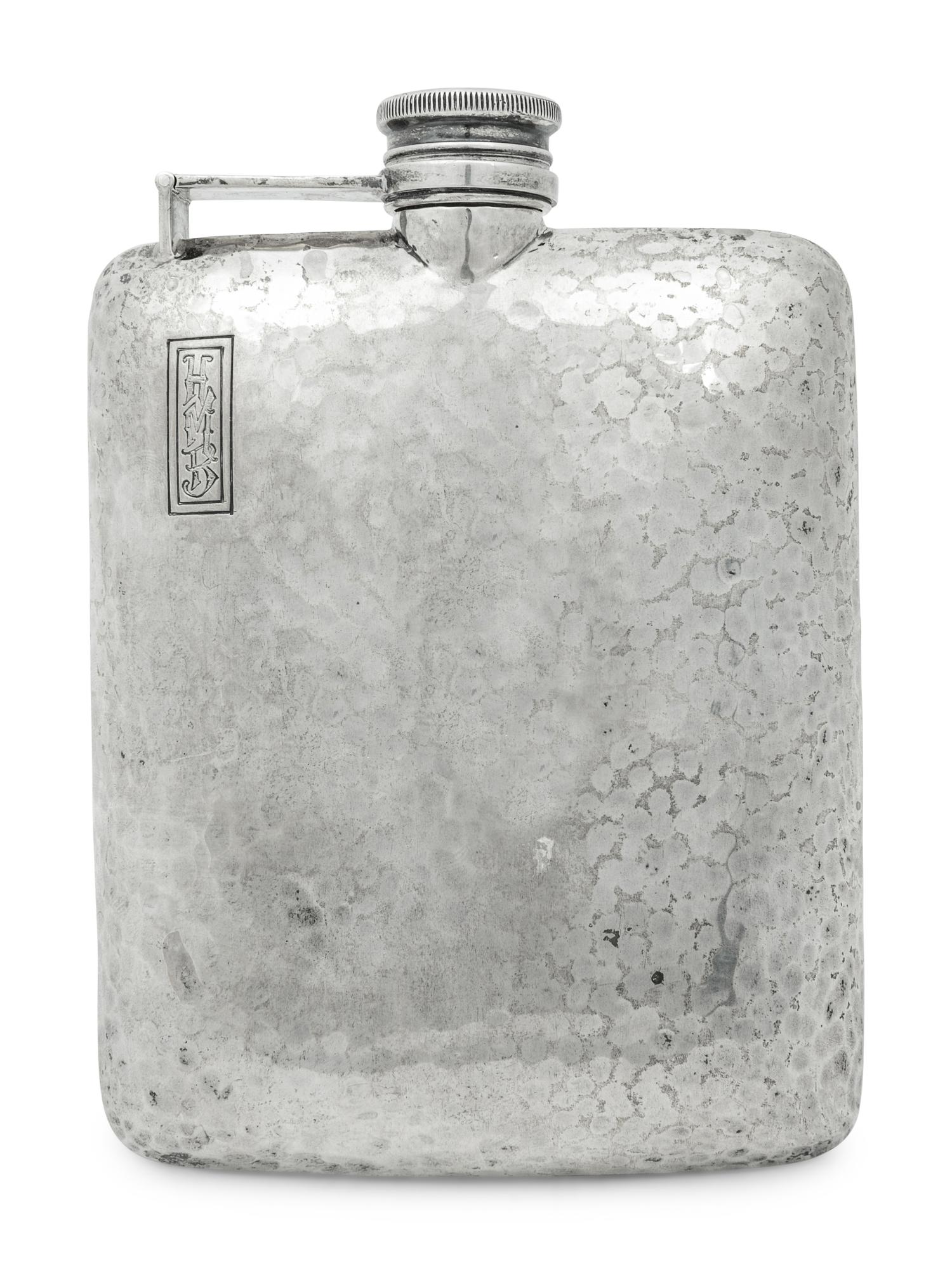 An International Hammered Silver Flask