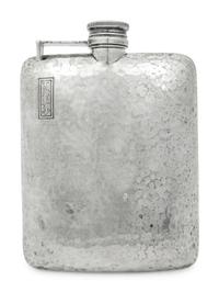 An International Hammered Silver Flask