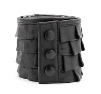 Miss June Black Leather Layered Ruffle Belt, 1980-90s