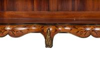 A Louis XV Style Gilt Bronze Mounted Marquetry Serpentine-Front Vitrine Cabinet