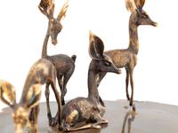 A Cartier Silver and Agate Deer Sculpture