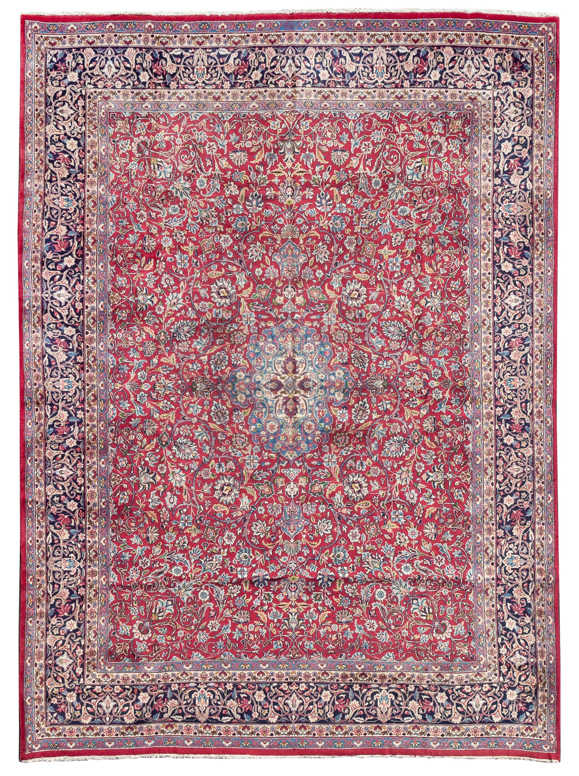 A Kashan Wool Rug 9 feet 6 inches x 12 feet 6 inches. — FIRST HALF 20TH CENTURY