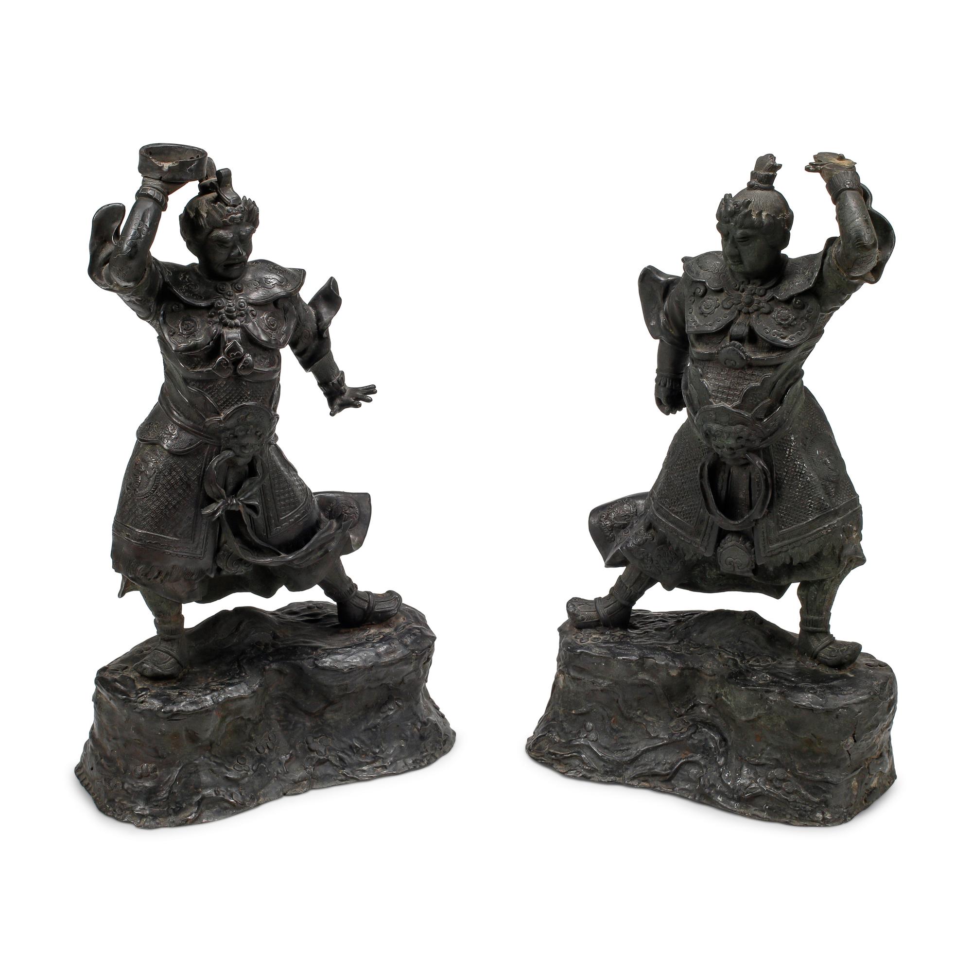 A Pair of Chinese Bronze Figures