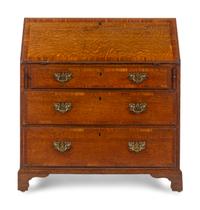 A George III Oak Slant-Front Bureau