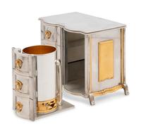 A Yossi Swed Partial Gilt Silver Dresser Havdallah Set