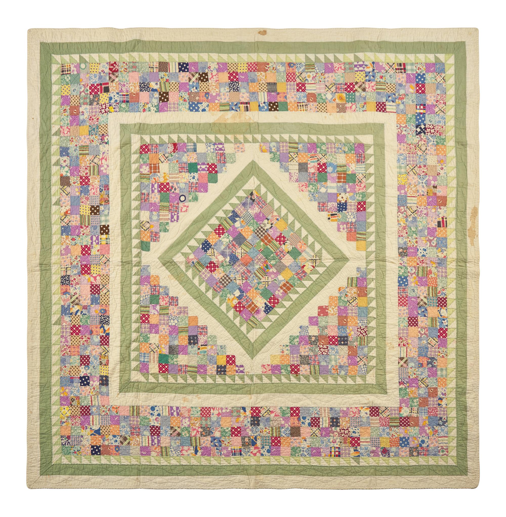 A "Postage Stamp" Pieced Quilt