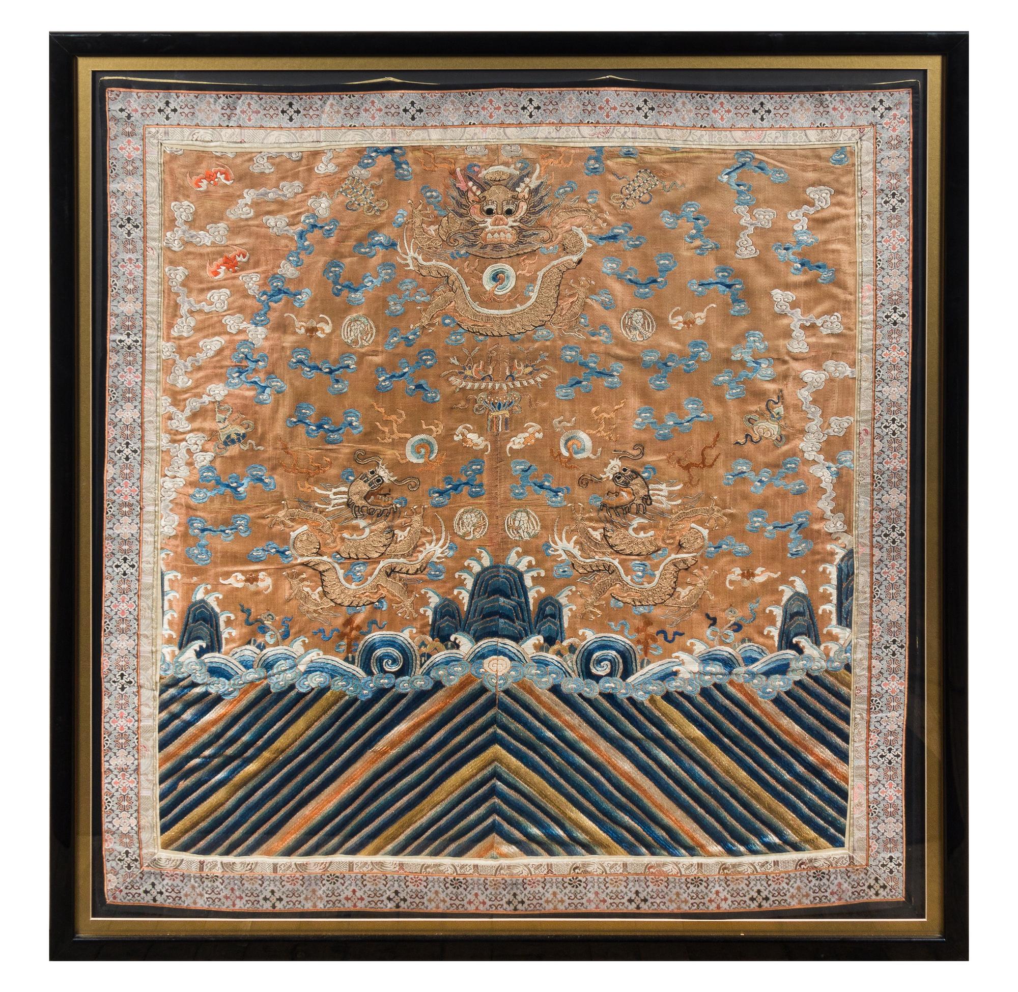 A Chinese Embroidered Silk Panel — LATE QING DYNASTY