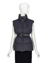 PRADA, BELTED WOOL PUFFER VEST