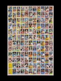 A Complete Set of 1985 Topps Baseball Cards in Six Uncut Sheets Featuring Mark McGwire, Roger Clemens and Kirby Puckett Rookie Cards