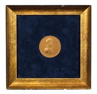 An American Framed Bronze Commemorative Medal Diameter of medal 2 1/4 inches.