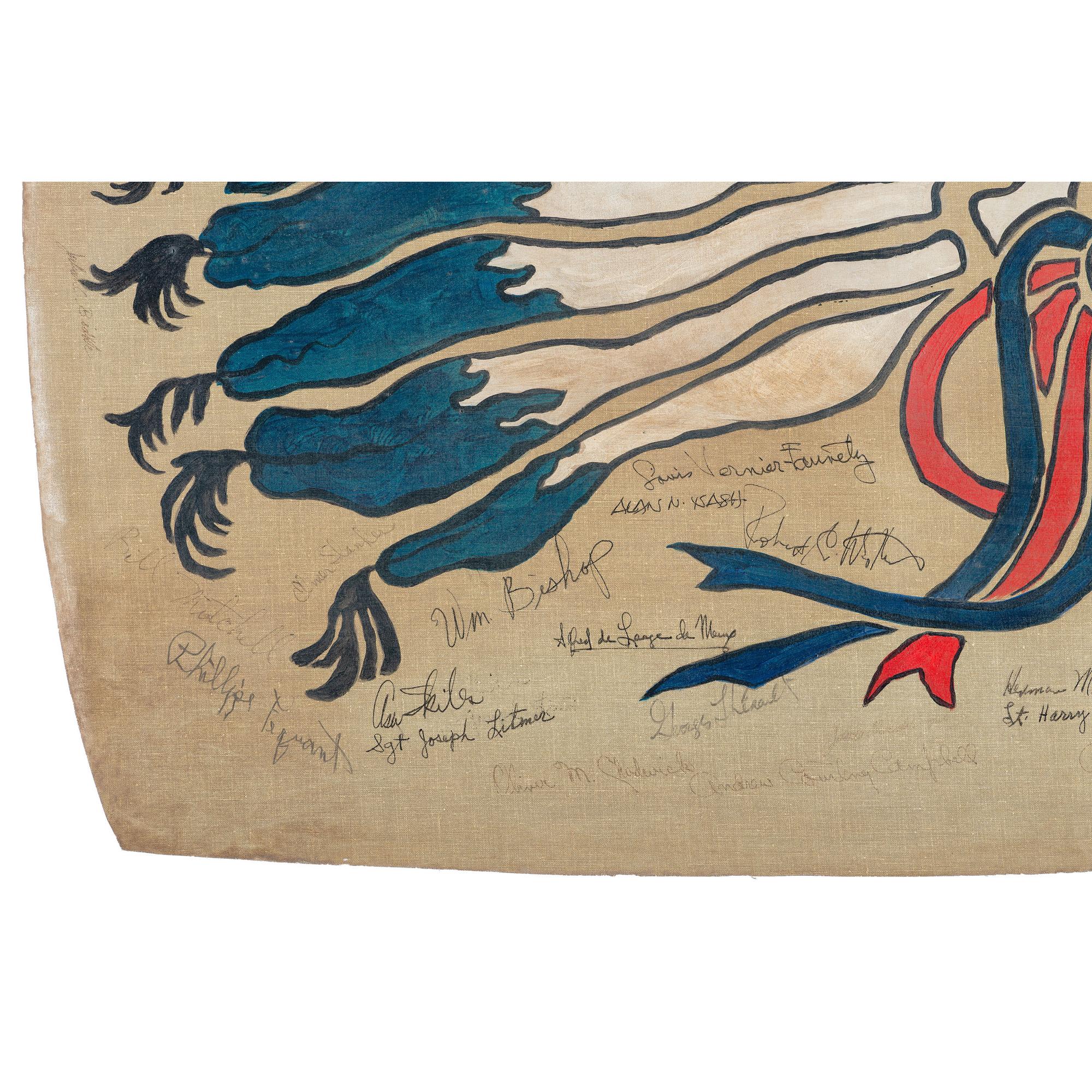 Lafayette Escadrille Signed Piece of Aircraft Skin