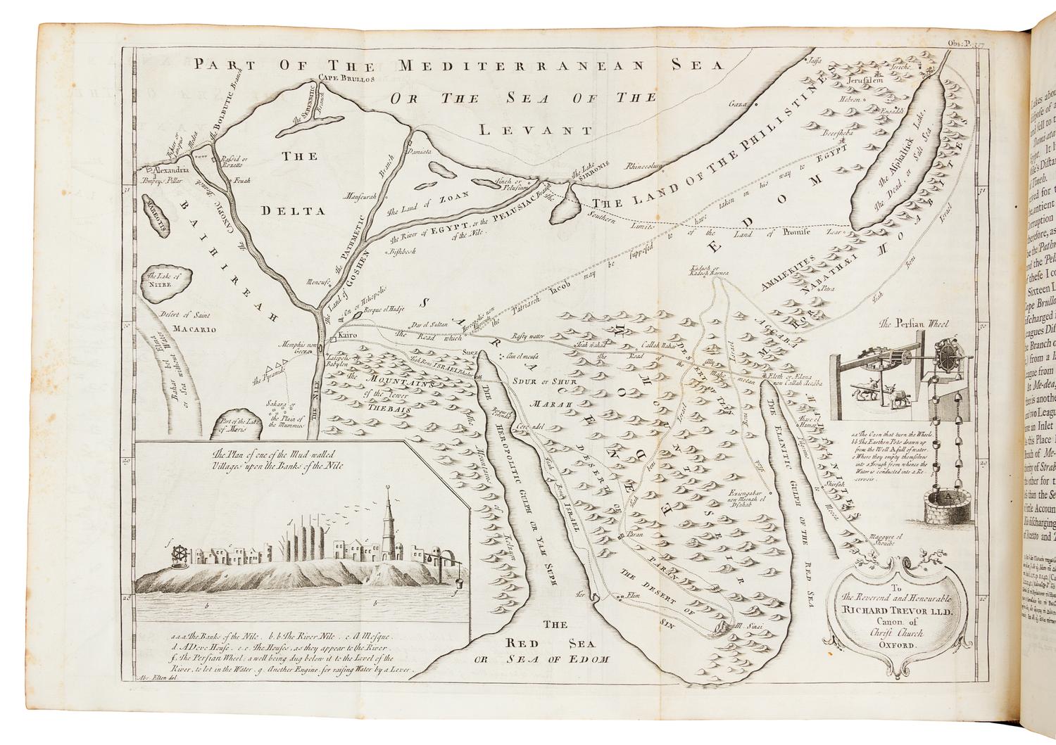 SHAW, Thomas (1694-1757). Travels, or Observations relating to Several Parts of Barbary and the Levant. Oxford, 1738. 1ST EDITION.
