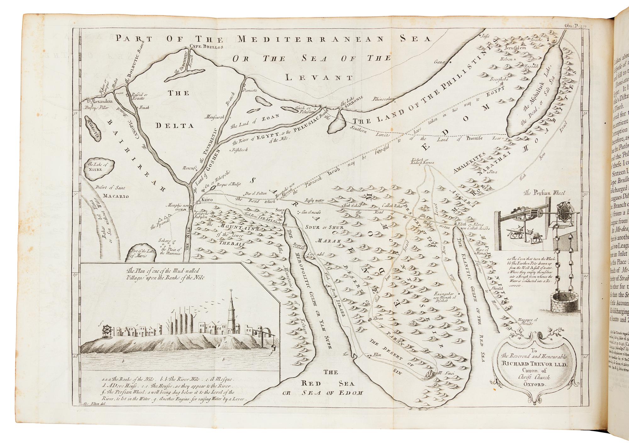 SHAW, Thomas (1694-1757). Travels, or Observations relating to Several Parts of Barbary and the Levant. Oxford, 1738. 1ST EDITION.
