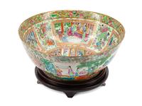 A Large Chinese Rose Medallion Porcelain Bowl