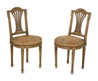 A Pair of Louis XVI Style Painted Side Chairs