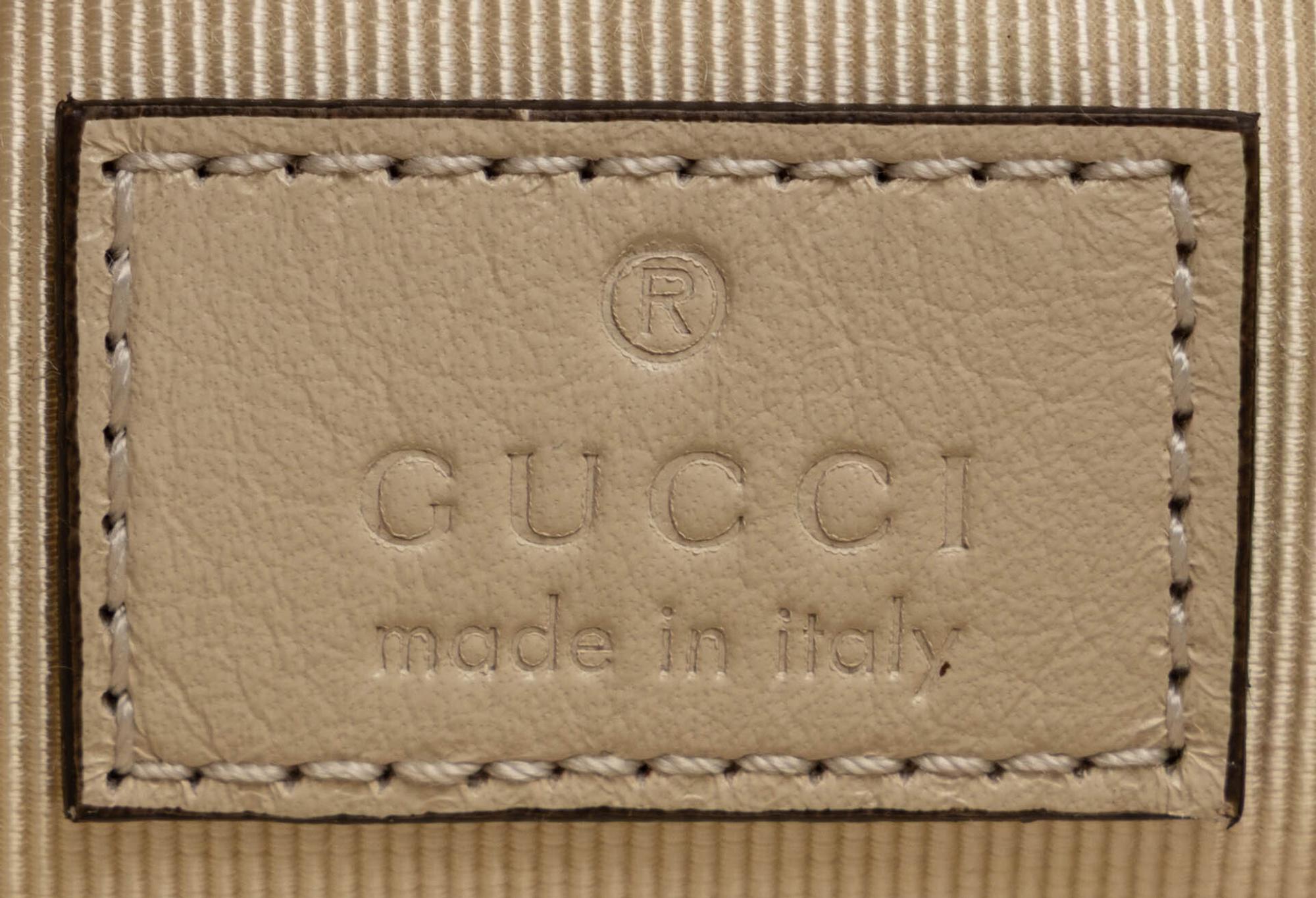 Gucci, Mini Marmont Bucket Bag in Alabaster Leather