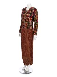 Oscar de la Renta Beaded Jacket and Skirt Ensemble, 1980-90s