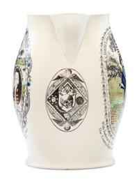 A Liverpool Transfer-Printed Creamware 'Proscribed Patriots / Success to America' Pitcher with Polychrome Embellishment