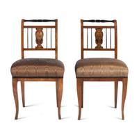 A Pair of Biedermeier Fruitwood Side Chairs