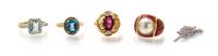A Collection of Gold, Gemstone and Diamond Jewelry, 15.80 dwts.