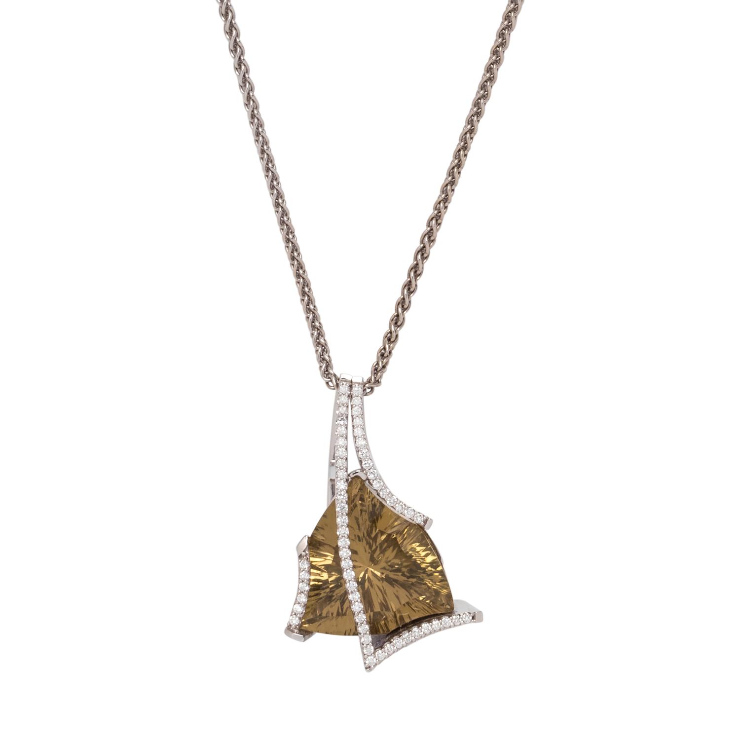JOHN ATENCIO, SMOKY QUARTZ AND DIAMOND PENDANT