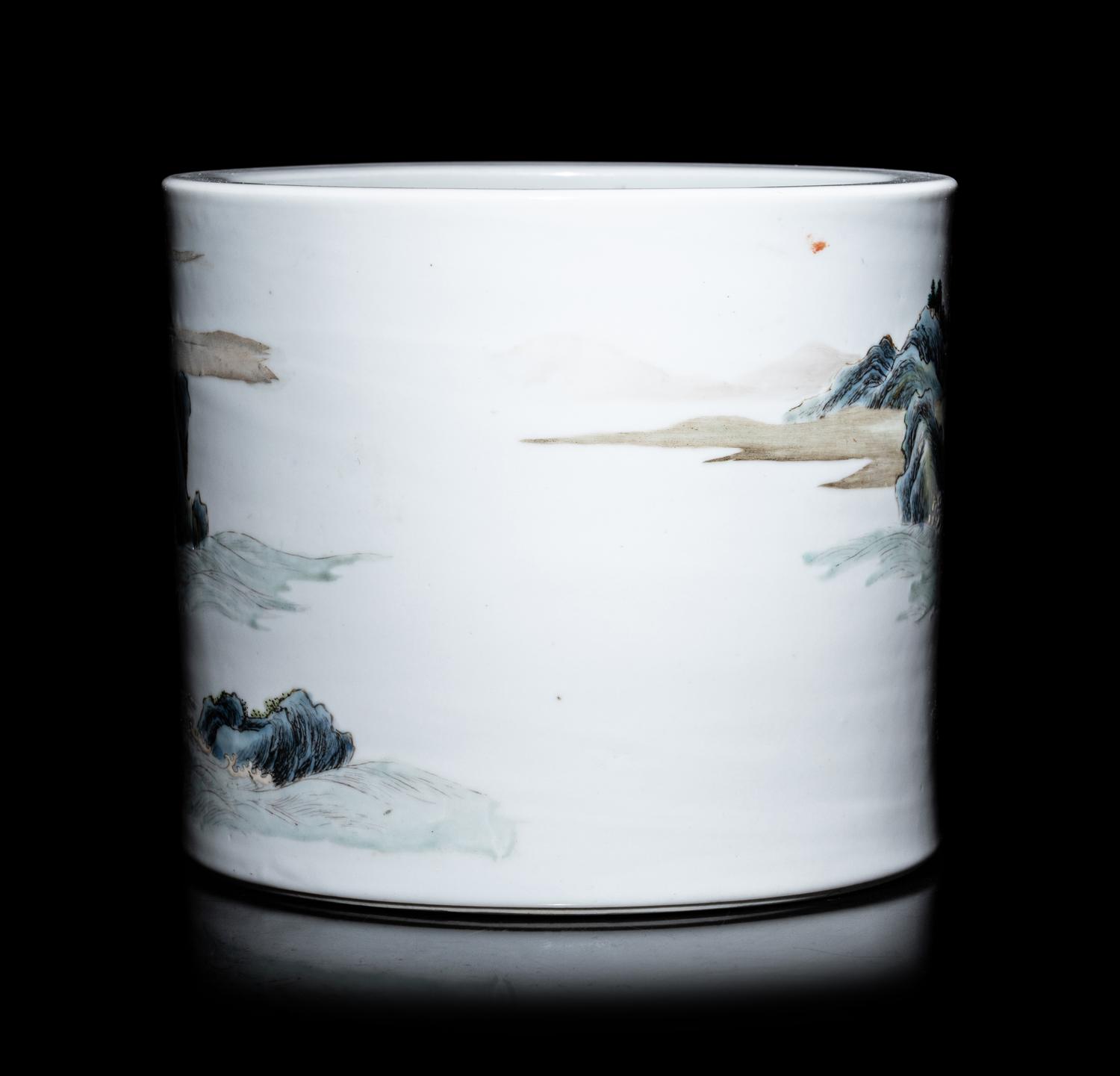 A Famille Rose Porcelain Brushpot, Bitong