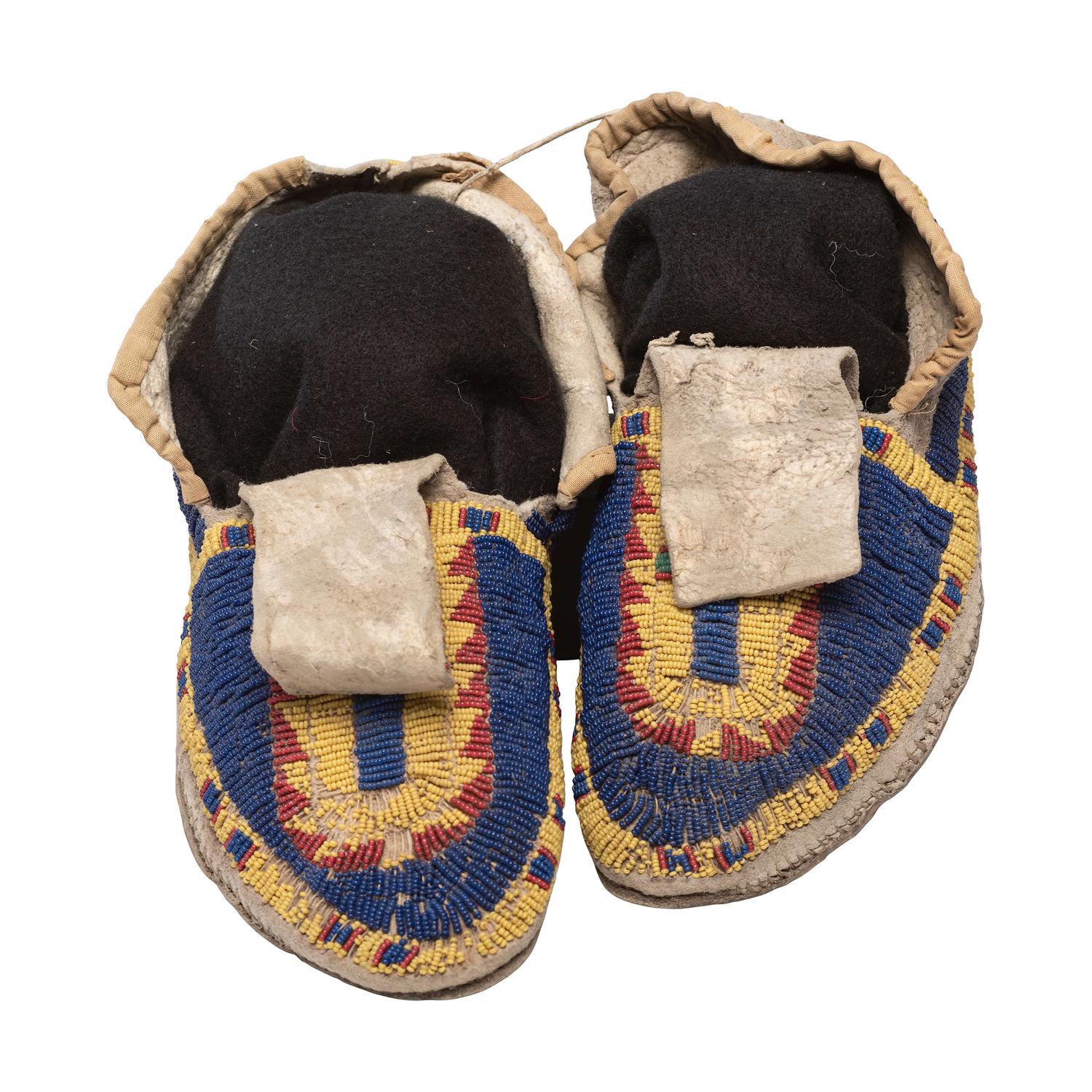 Sioux Beaded Hide Moccasins