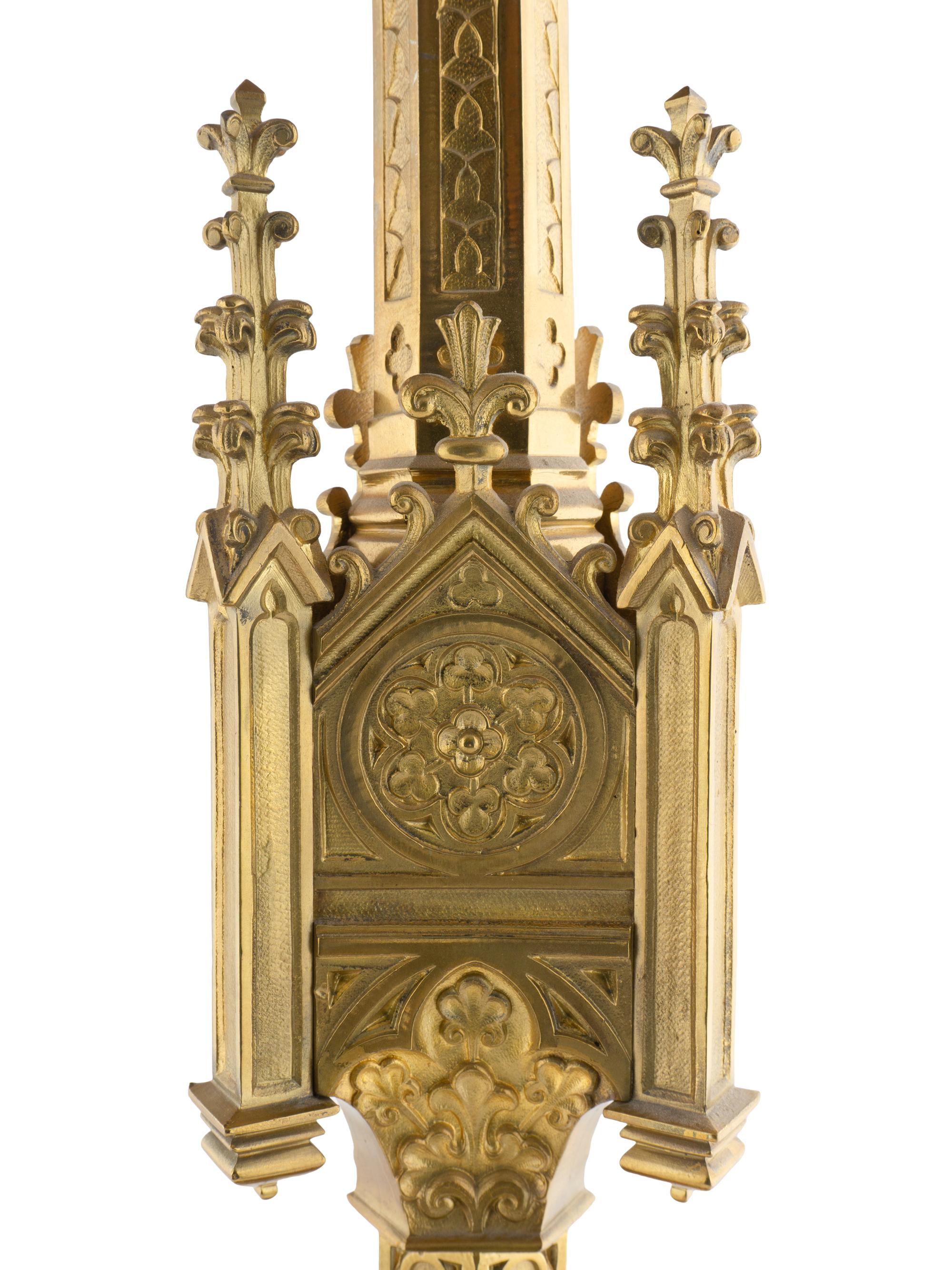 A Pair of French Gilt Bronze Pricket Sticks
