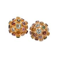 Yellow Gold and Multigem Sputnik Earrings