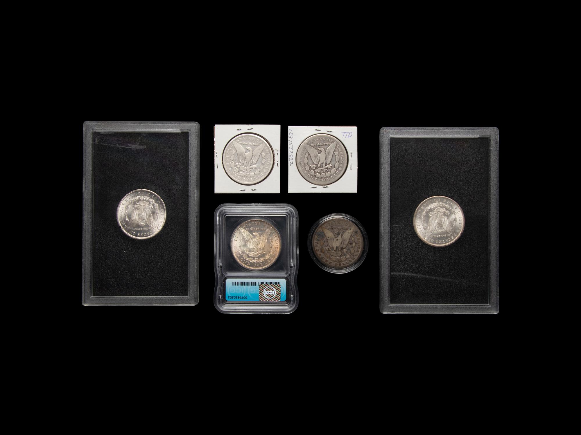 A Group of Six Carson City Minted Morgan $1 Coins