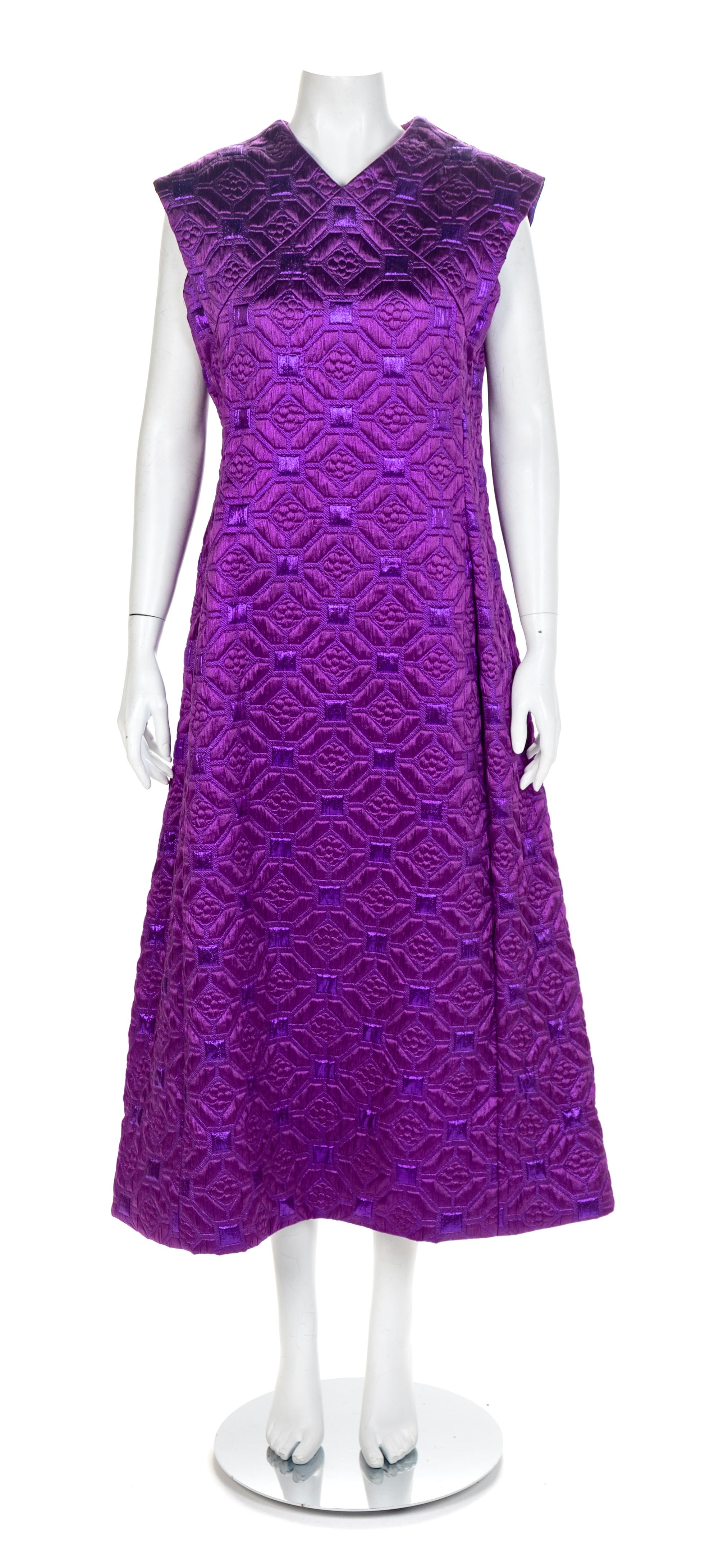 Purple Brocade Dress, 1960s