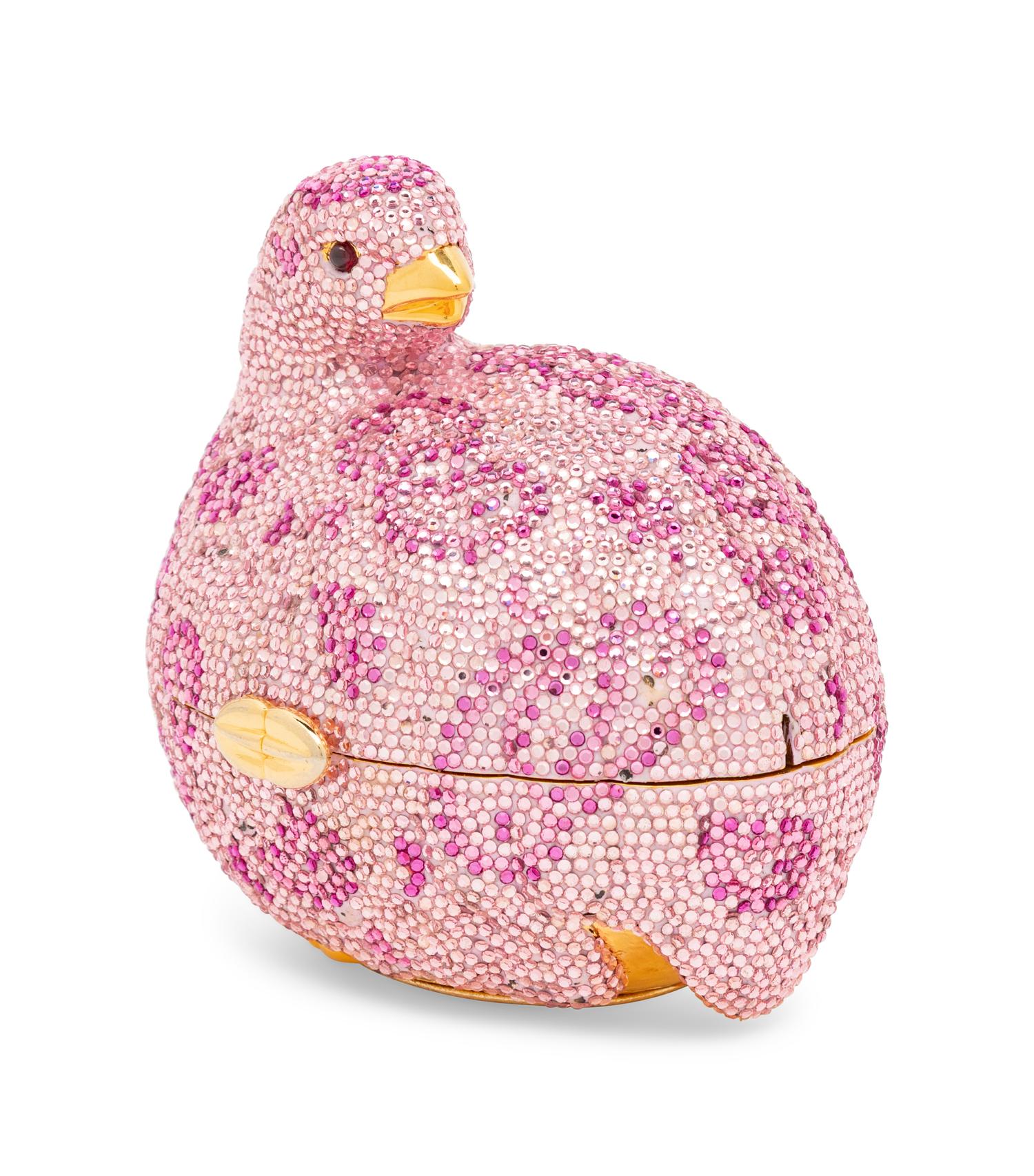 JUDITH LEIBER, PINK GROUSE MINAUDIÈRE