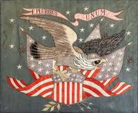 A Chinese Export Stumpwork Embroidered Patriotic Picture
