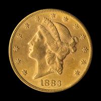 A United States 1883-CC Liberty Head $20 Gold Coin