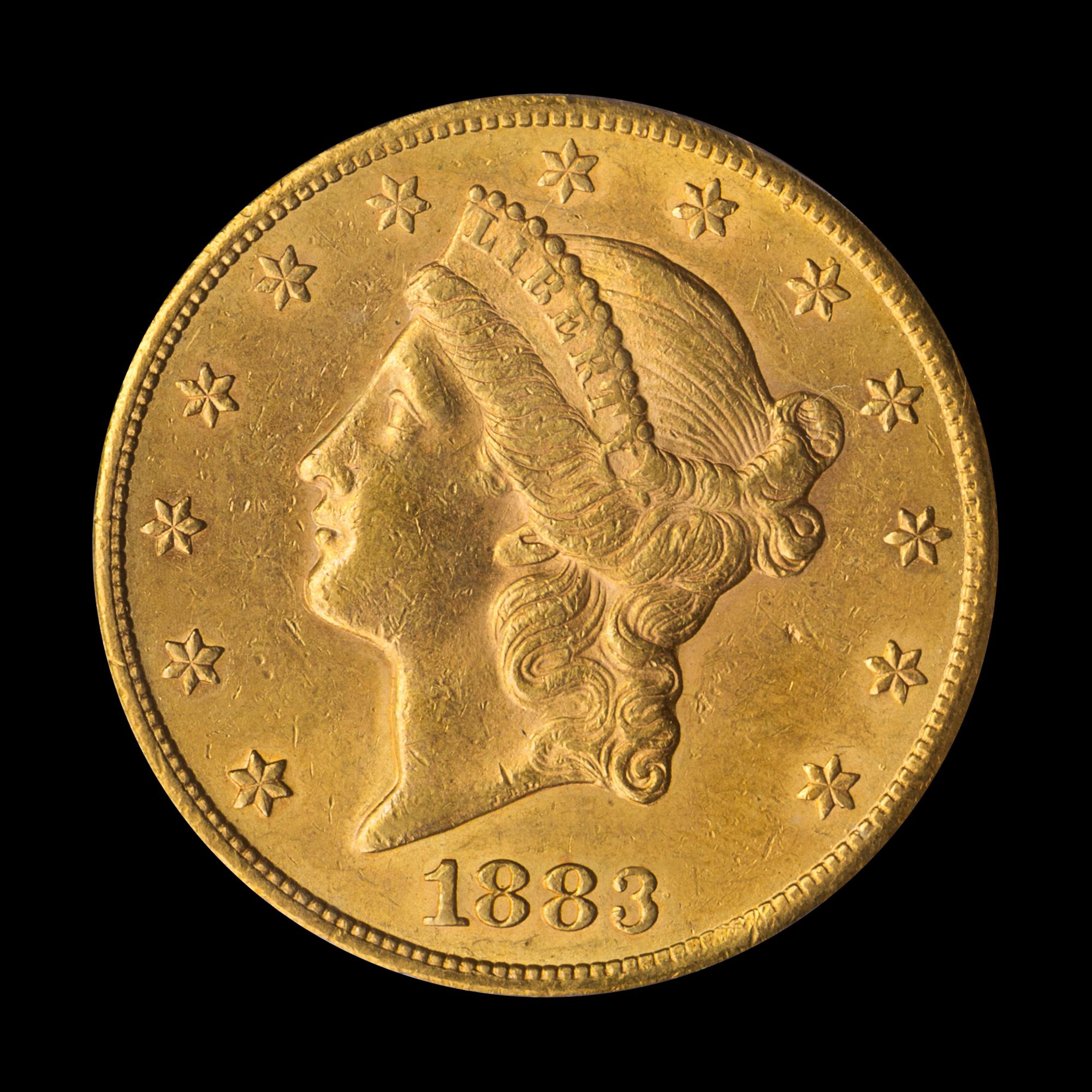 A United States 1883-CC Liberty Head $20 Gold Coin